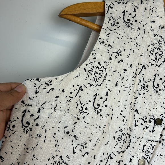 Cynthia Rowley 100% Linen Sz 2 Sleeveless Patterned Mini Dress English country - Picture 5 of 13